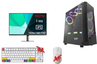Игровой компьютер — i5-11400F · RTX 3060 — чёрный корпус + монитор 27